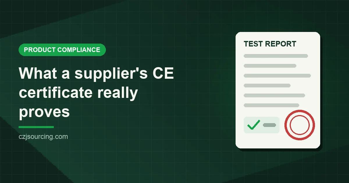 What a Supplier's "CE Certificate" Really Proves